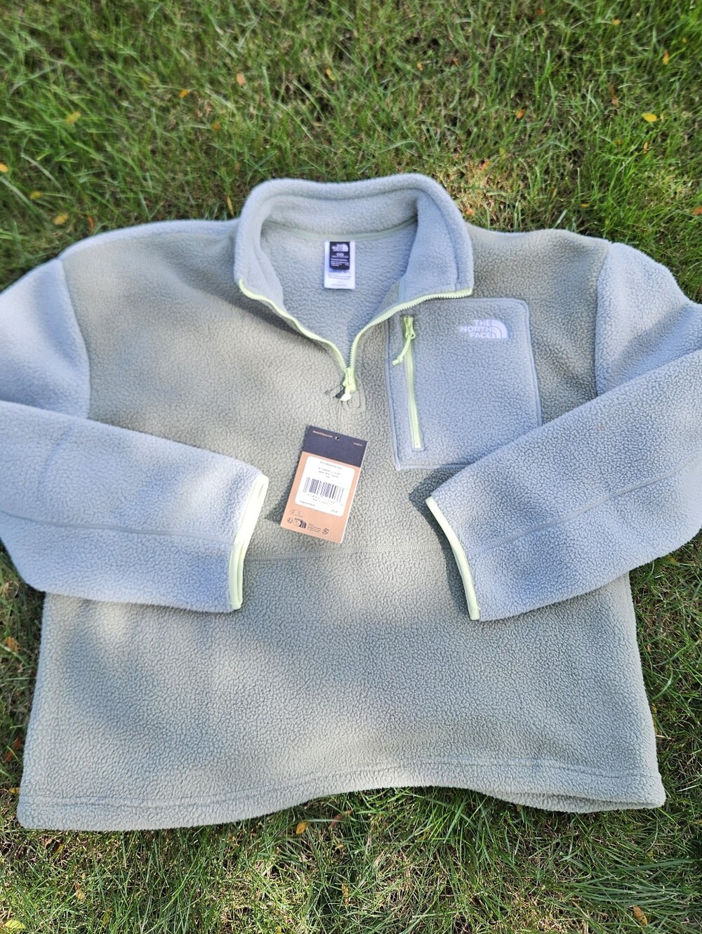 The North Face Sage Green Quarter-Zip Fleece Pullover